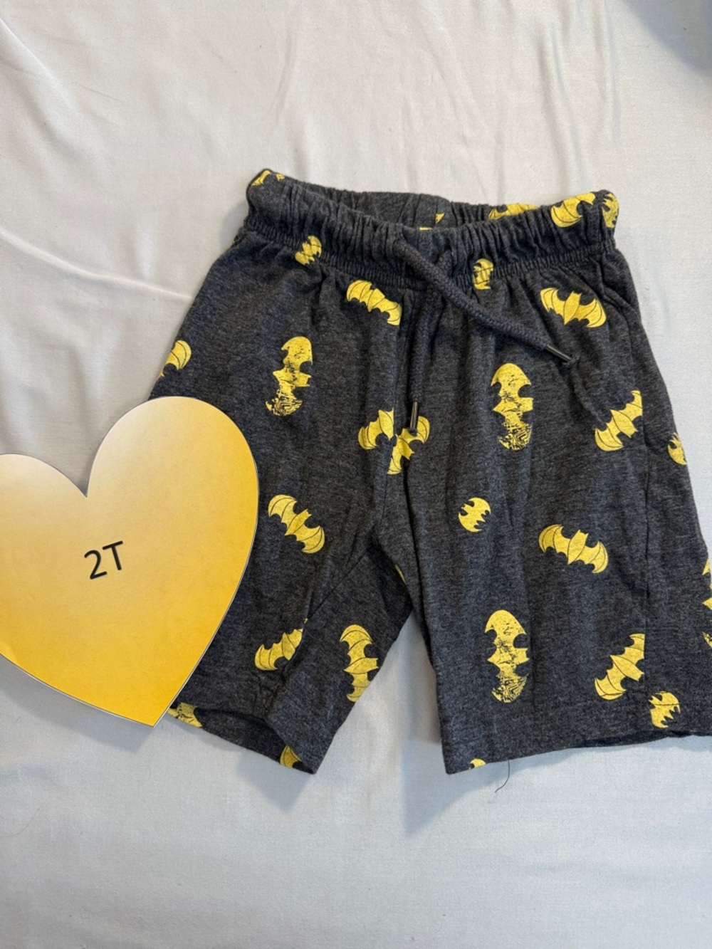 Batman - 2T Kids Batman Graphic Shorts - Grey and Yellow